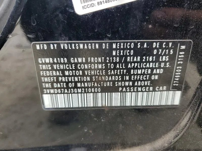 2016 VOLKSWAGEN JETTA SE  