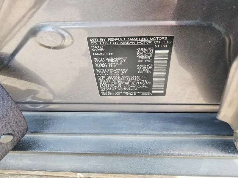 2019 NISSAN ROGUE SV  