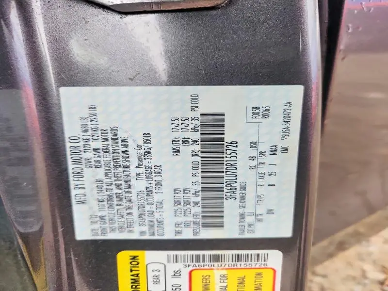 2013 FORD FUSION SE HYBRID  