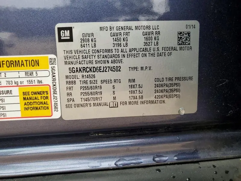2014 BUICK ENCLAVE   