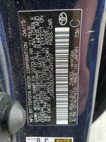 2015 TOYOTA PRIUS   