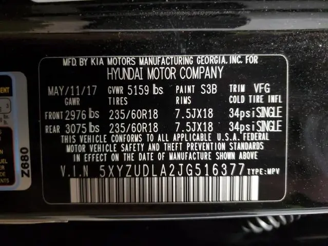 2018 HYUNDAI SANTA FE SPORT   