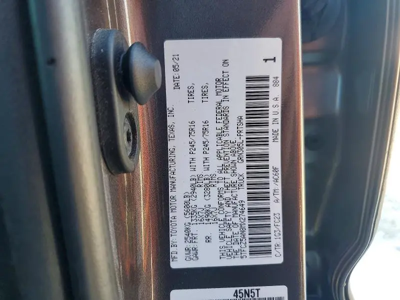 2021 TOYOTA TACOMA   