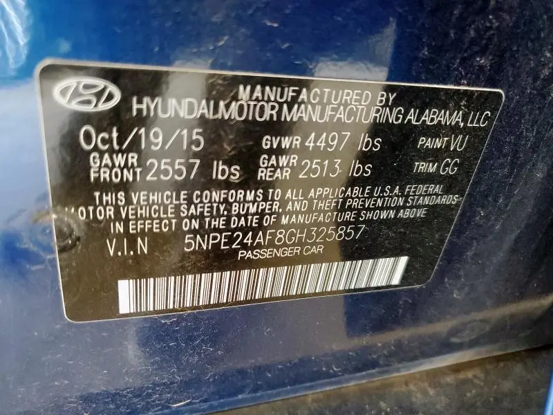 2016 HYUNDAI SONATA SE  