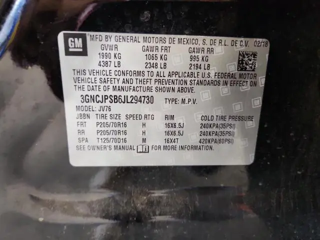 2018 CHEVROLET TRAX 1LT  