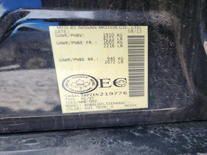 2014 NISSAN ALTIMA 2.5  