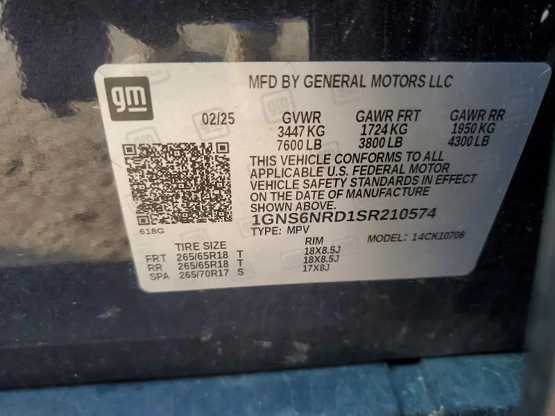 2025 CHEVROLET TAHOE K1500 LT  