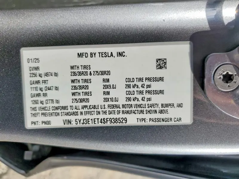 2025 TESLA MODEL 3   