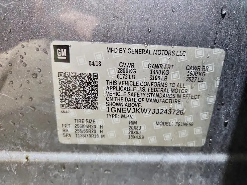 2018 CHEVROLET TRAVERSE PREMIER  