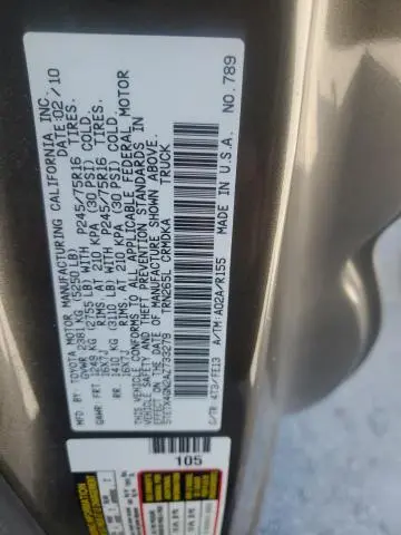 2010 TOYOTA TACOMA PRERUNNER ACCESS CAB  