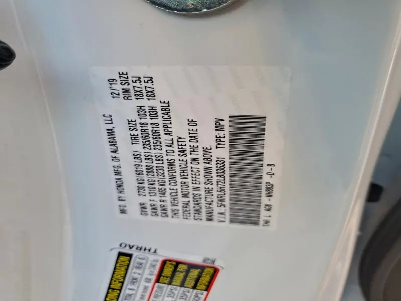 2020 HONDA ODYSSEY EXL  