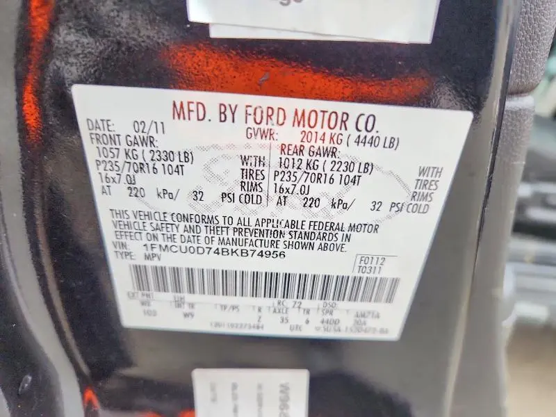 2011 FORD ESCAPE XLT  