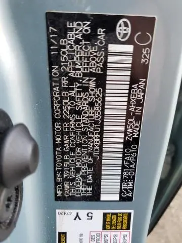 2018 TOYOTA PRIUS   