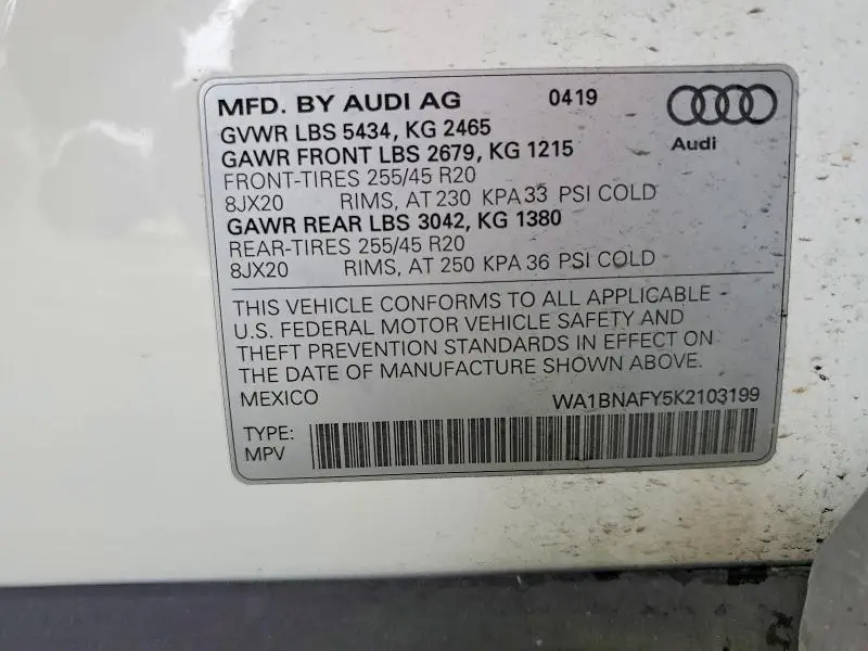 2019 AUDI Q5 PREMIUM PLUS  