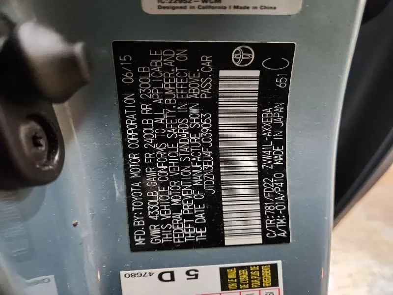 2015 TOYOTA PRIUS V   