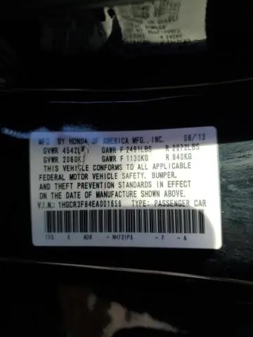 2014 HONDA ACCORD EXL