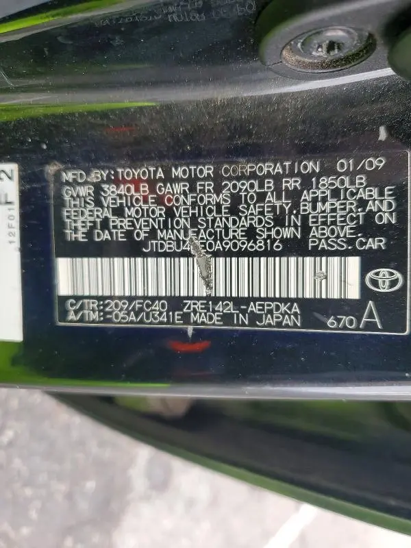 2010 TOYOTA COROLLA BASE  