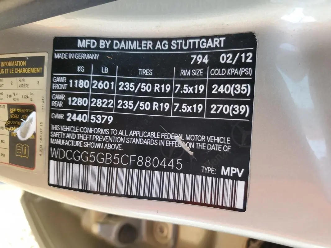 2012 MERCEDES-BENZ GLK 350