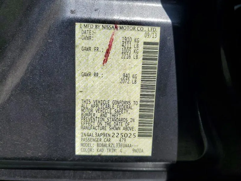 2014 NISSAN ALTIMA 2.5  