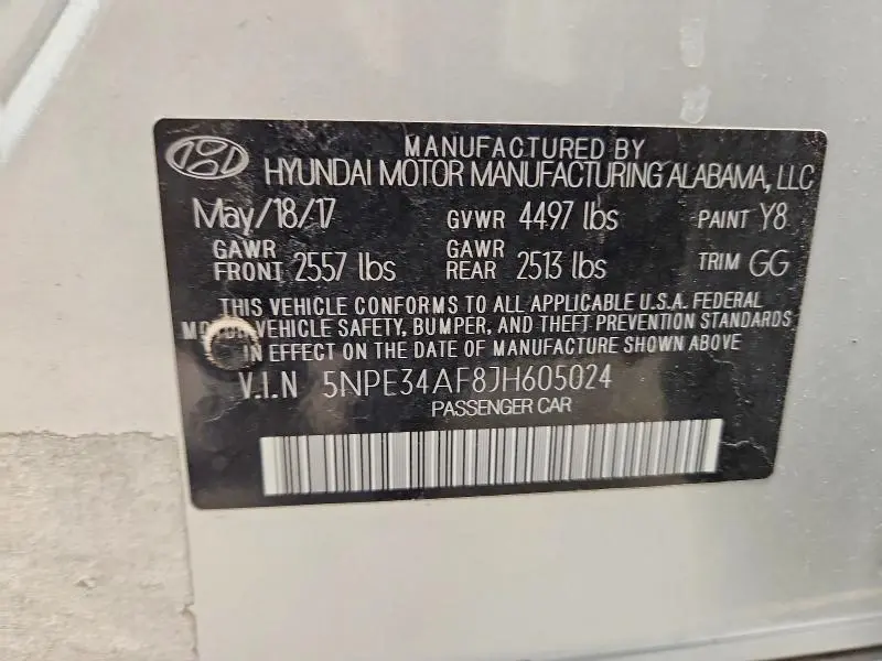 2018 HYUNDAI SONATA LIMITED  