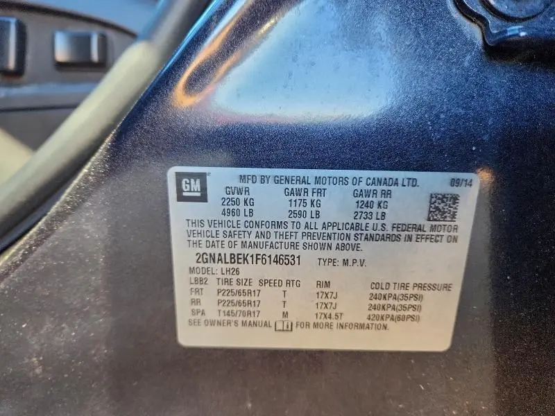 2015 CHEVROLET EQUINOX LT  