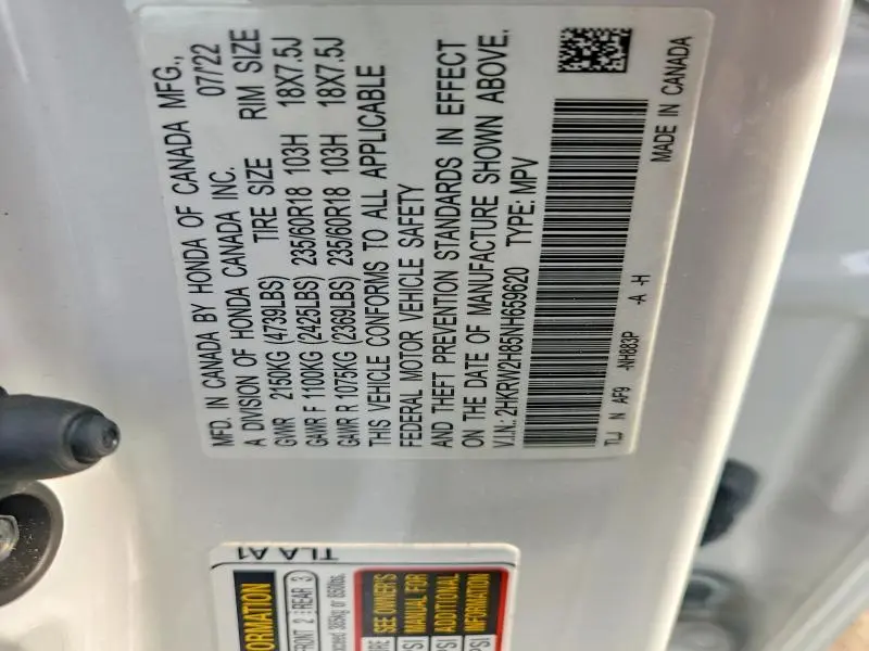 2022 HONDA CR-V EXL  