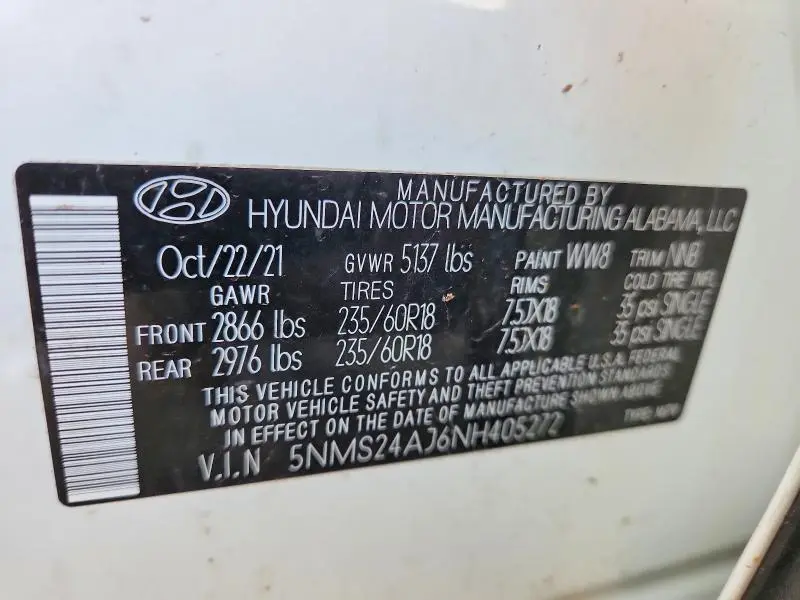2022 HYUNDAI SANTA FE SEL  