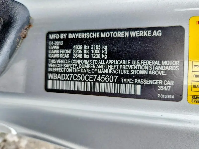 2012 BMW 335 I  