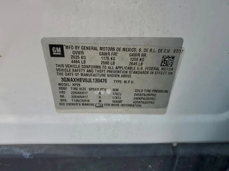 2018 CHEVROLET EQUINOX LS  