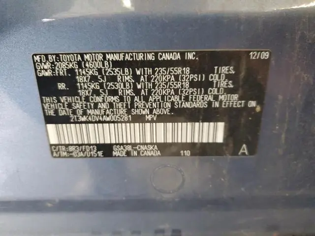 2010 TOYOTA RAV4 SPORT  