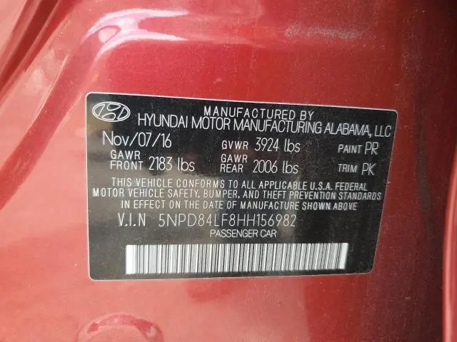 2017 HYUNDAI ELANTRA SE  
