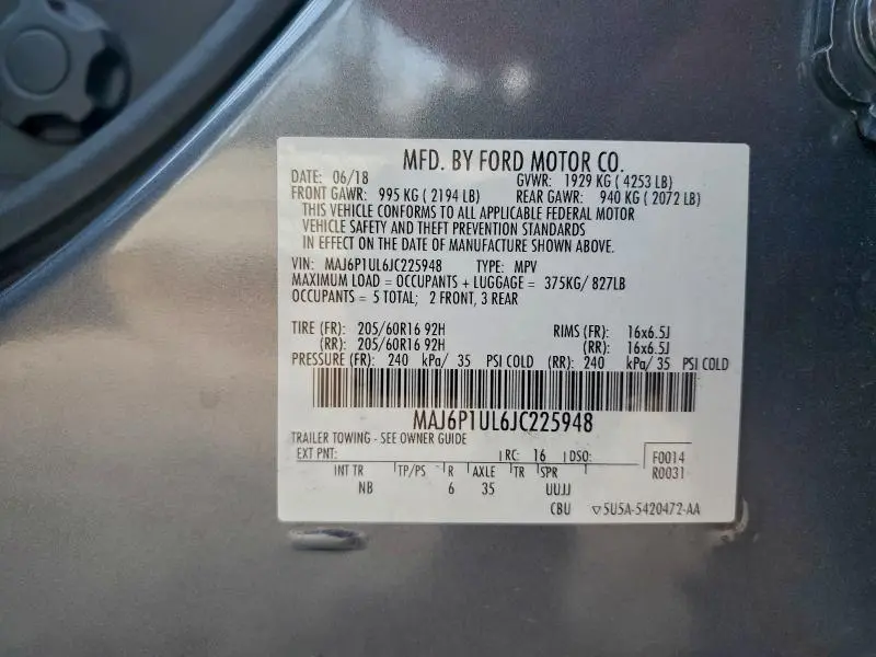 2018 FORD ECOSPORT SE  