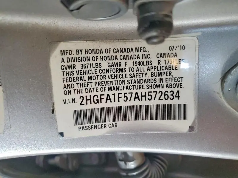 2010 HONDA CIVIC LX  