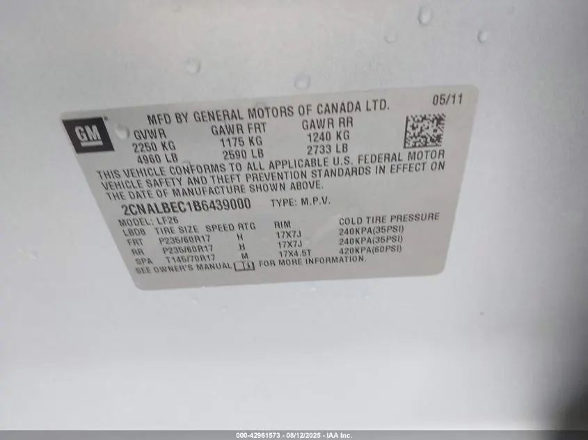 2011 CHEVROLET EQUINOX LS