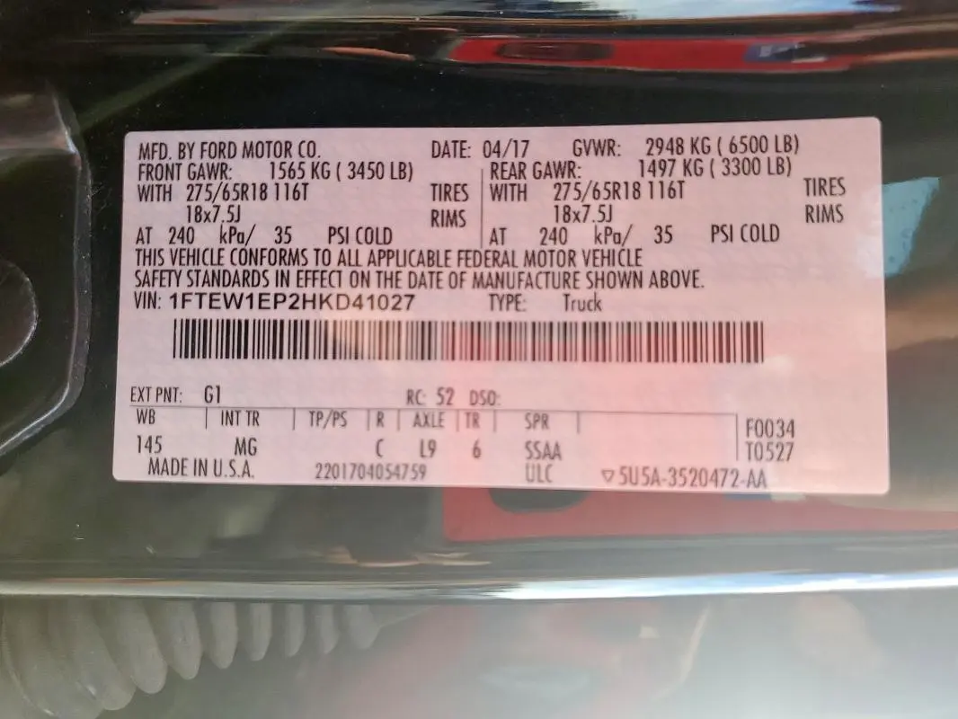 2017 FORD F150 SUPERCREW  