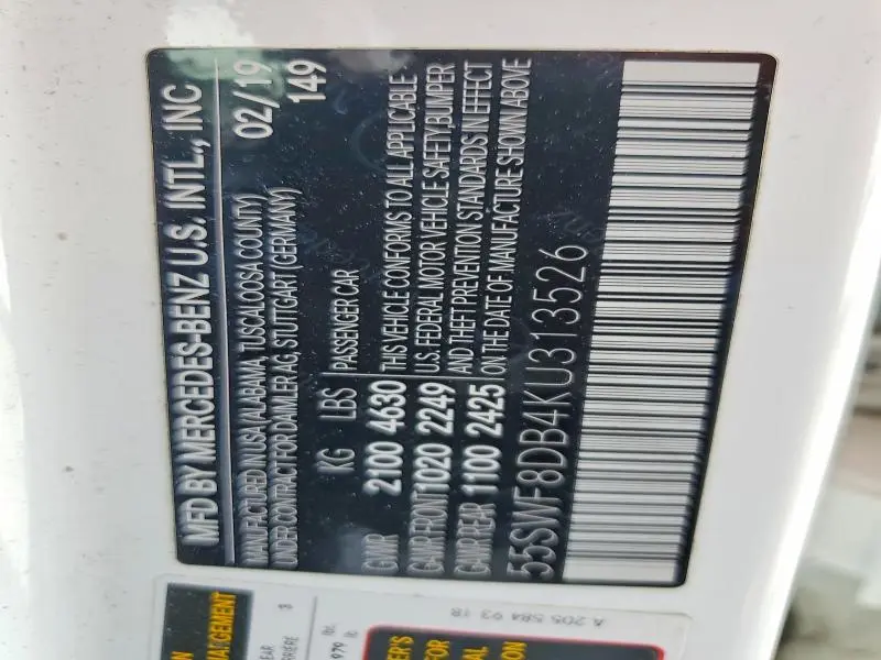 2019 MERCEDES-BENZ C 300  