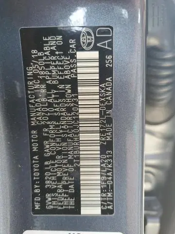 2018 TOYOTA COROLLA L  