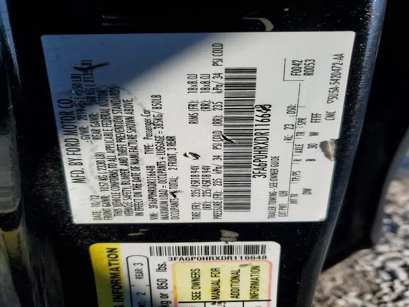 2013 FORD FUSION SE  