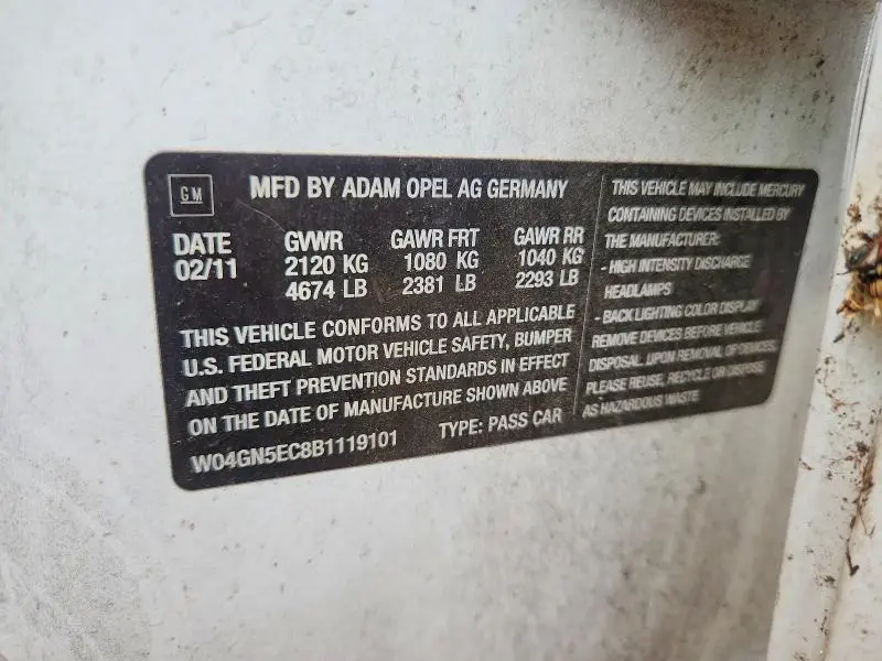 2011 BUICK REGAL CXL  