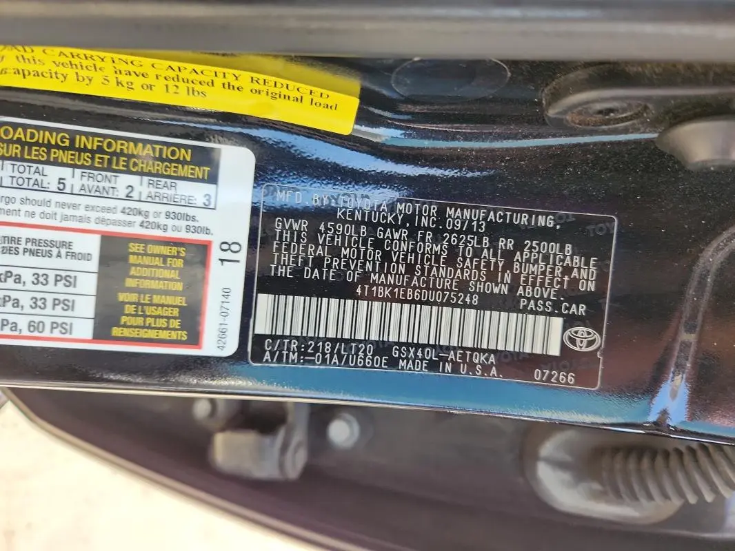 2013 TOYOTA AVALON BASE  