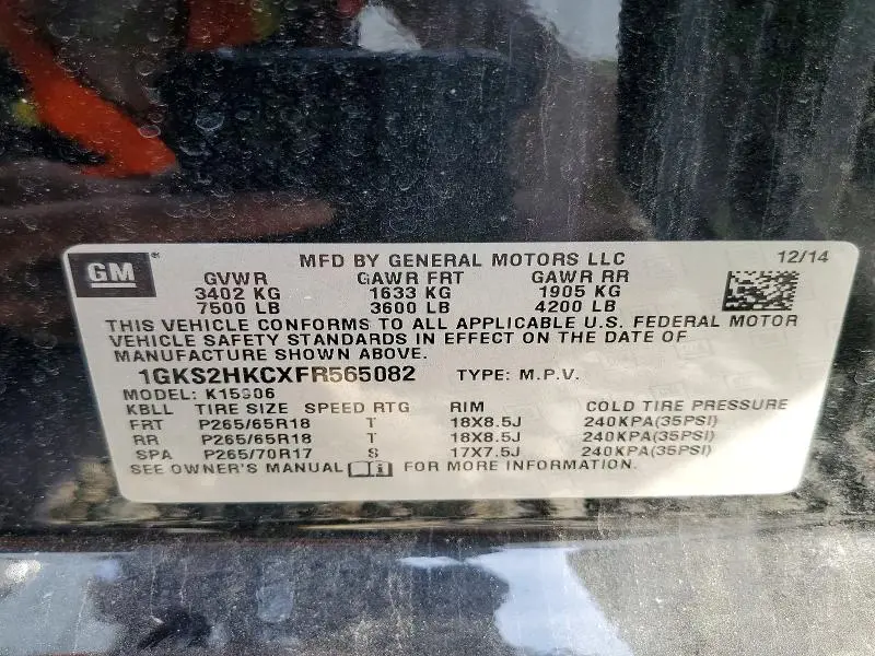 2015 GMC YUKON XL K1500 SLT  