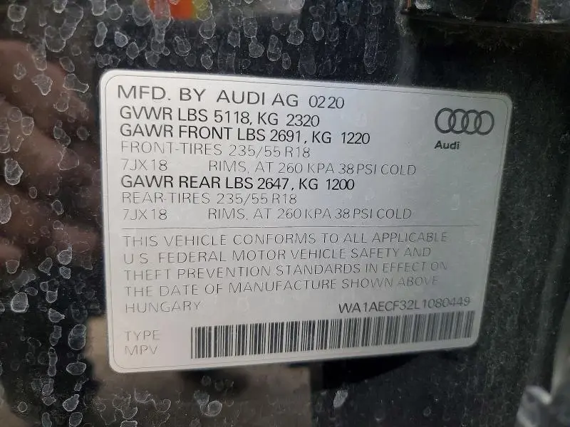 2020 AUDI Q3 PREMIUM  