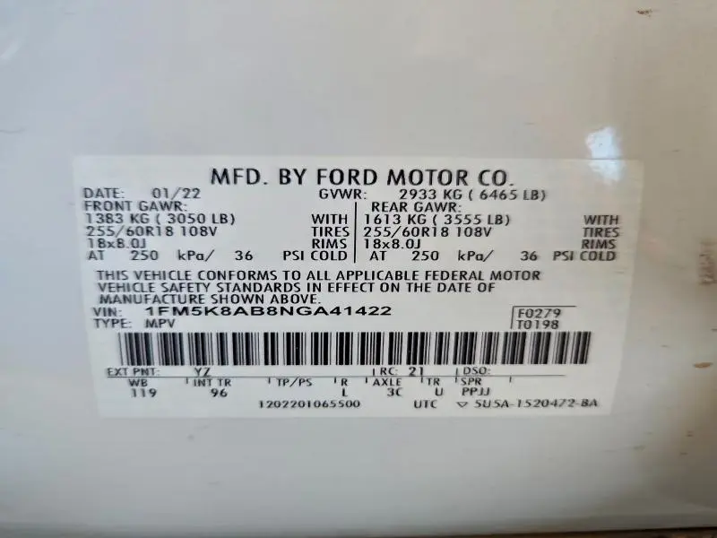 2022 FORD EXPLORER POLICE INTERCEPTOR  