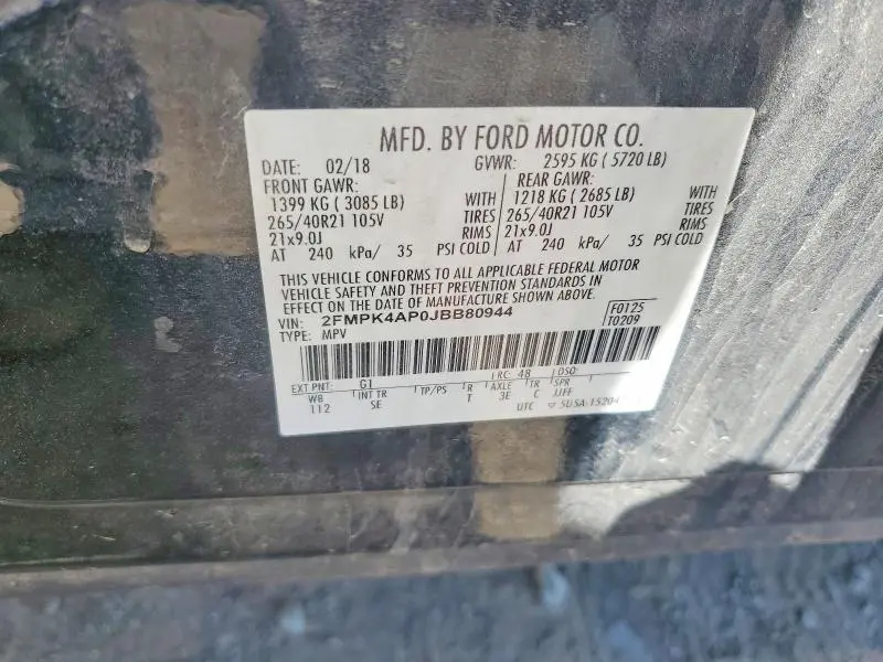 2018 FORD EDGE SPORT  
