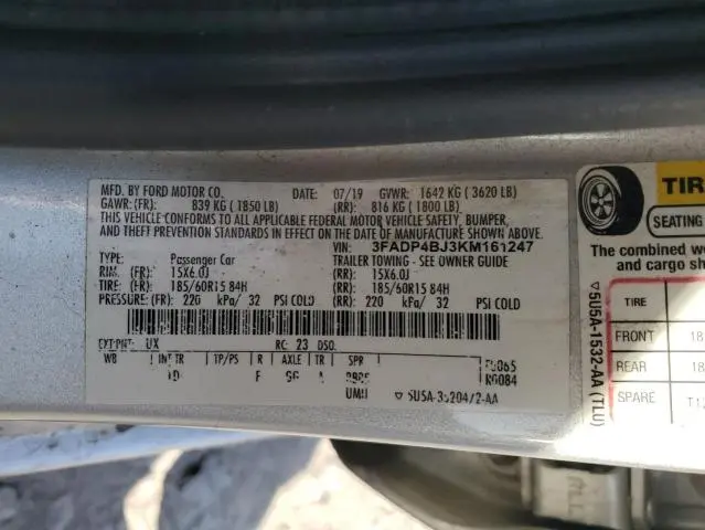 2019 FORD FIESTA SE  
