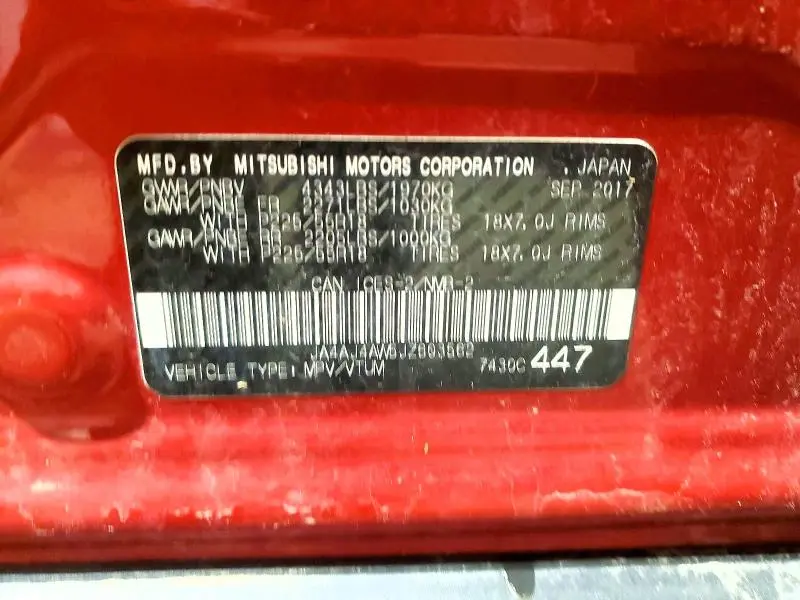 2018 MITSUBISHI RVR SE LIMITED  