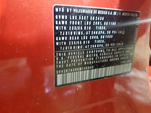 2019 VOLKSWAGEN TIGUAN SE  