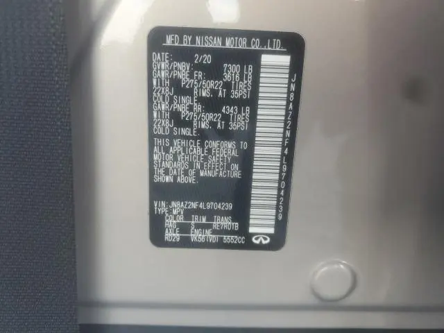 2020 INFINITI QX80 LUXE  