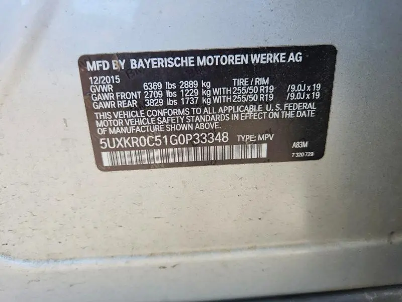 2016 BMW X5 XDRIVE35I  