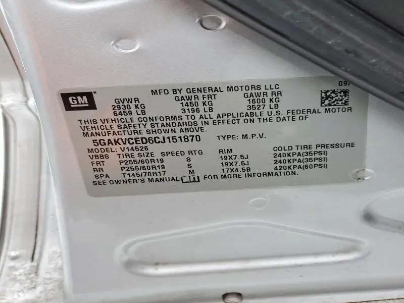 2012 BUICK ENCLAVE   